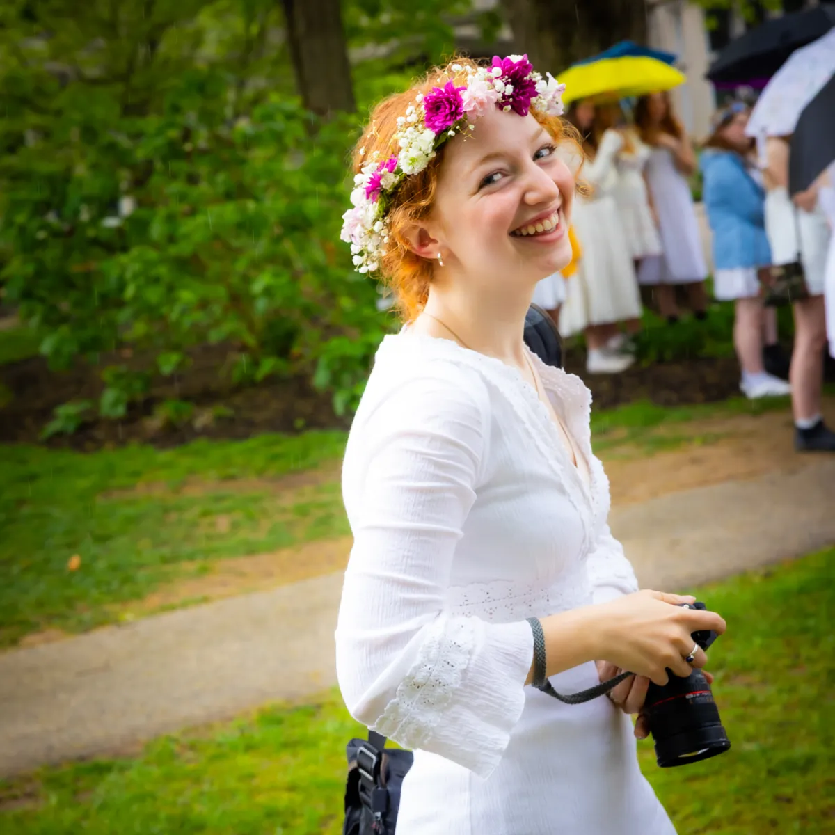 A student photographer on May Day
