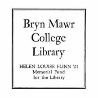 Helen L. Flinn 1921 Memorial Fund bookplate