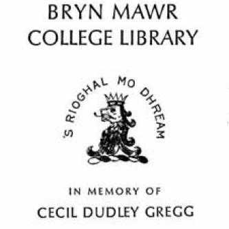 Cecil Dudley Gregg Memorial Fund bookplate