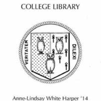 Anne-Lindsey White Harper 1914 and Eleanor Washburn Emery 1914 Book Fund bookplate