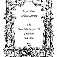 Jean MacIntyre '56 Canadian Collection bookplate