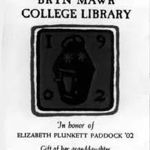 Elizabeth Plunkett Paddock Fund bookplate