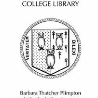 Barbara Thacher Plimpton and Elizabeth Thacher Hawn Library Fund bookplate