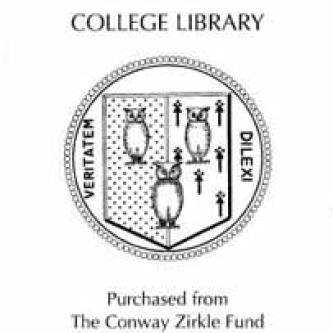 Conway Zirkle Fund for Library Purchases in History of Science bookplate