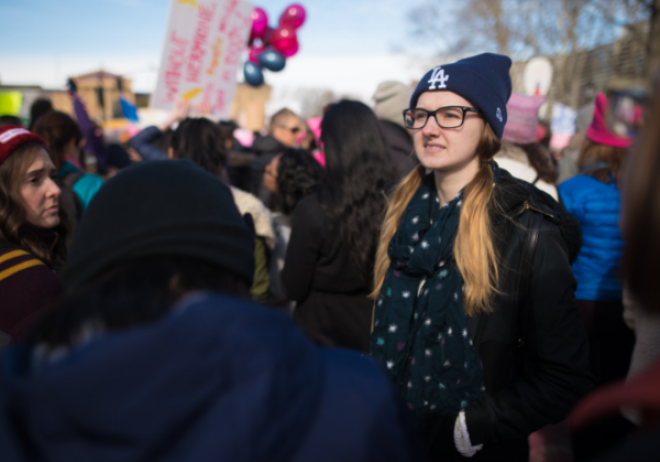 student at philadelphia women's march