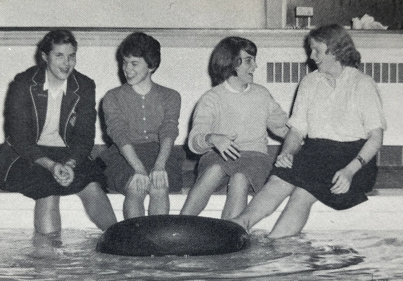 Students dipping their toes in the pool