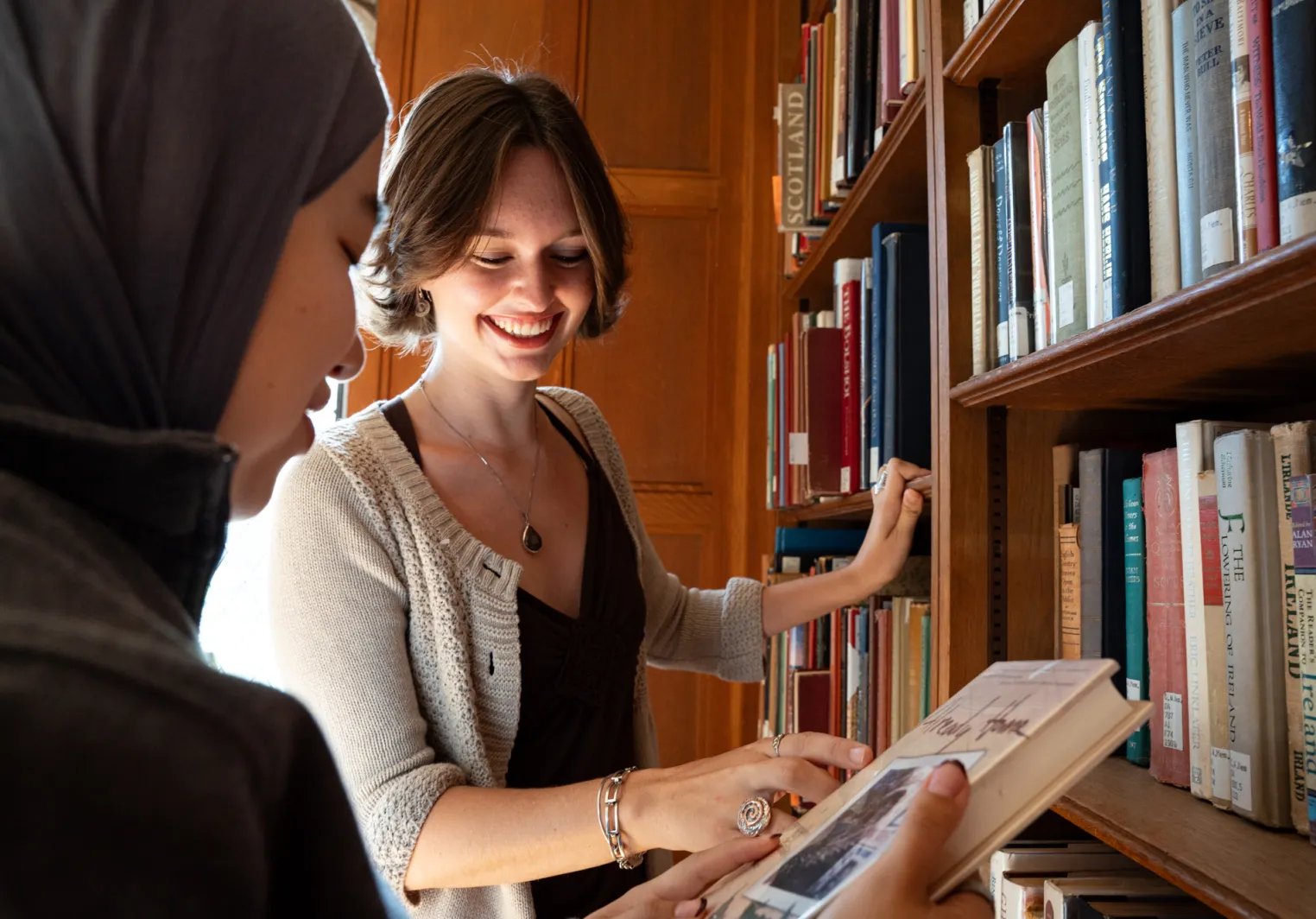 Students in library