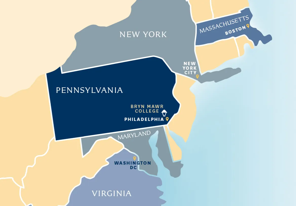 Bryn Mawr regional map