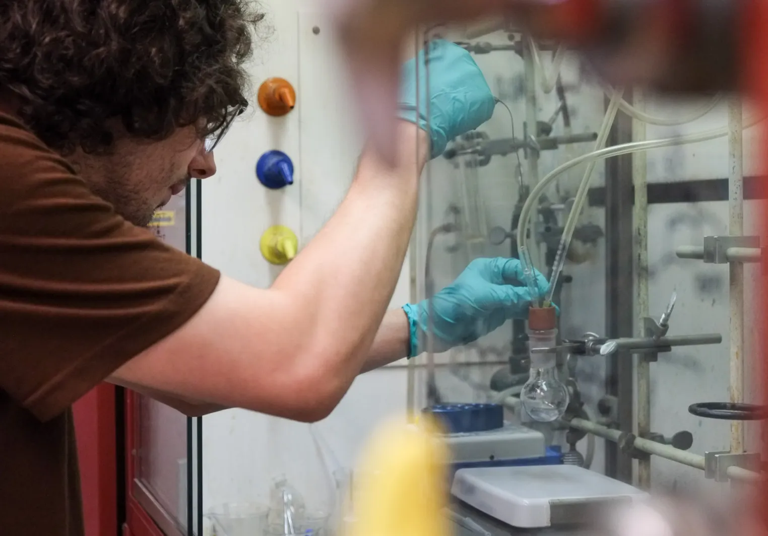 Gregory Feldman in the lab during summer research sessions