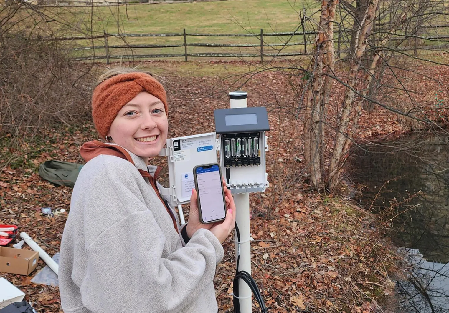 Environmental Science major doing field work