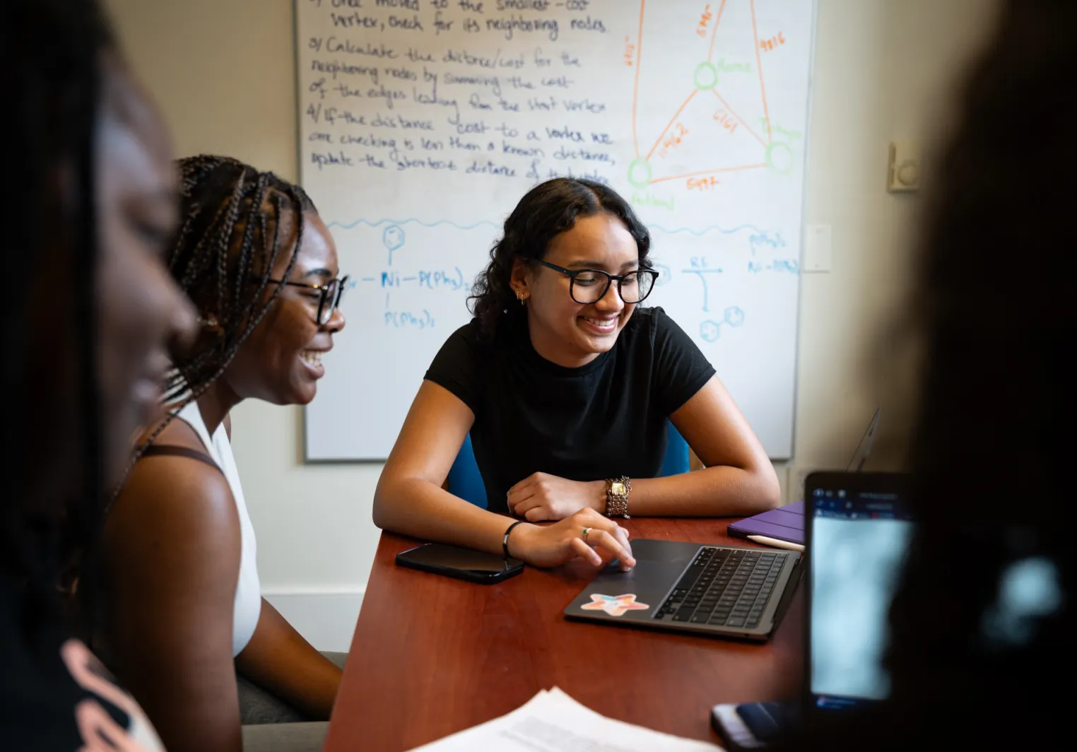 students collaborating on undergraduate research