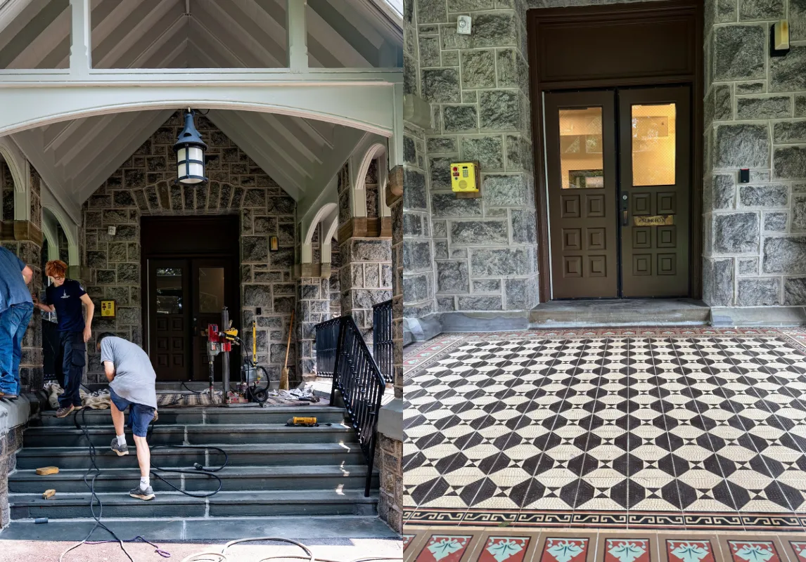 work done on Merion Porch