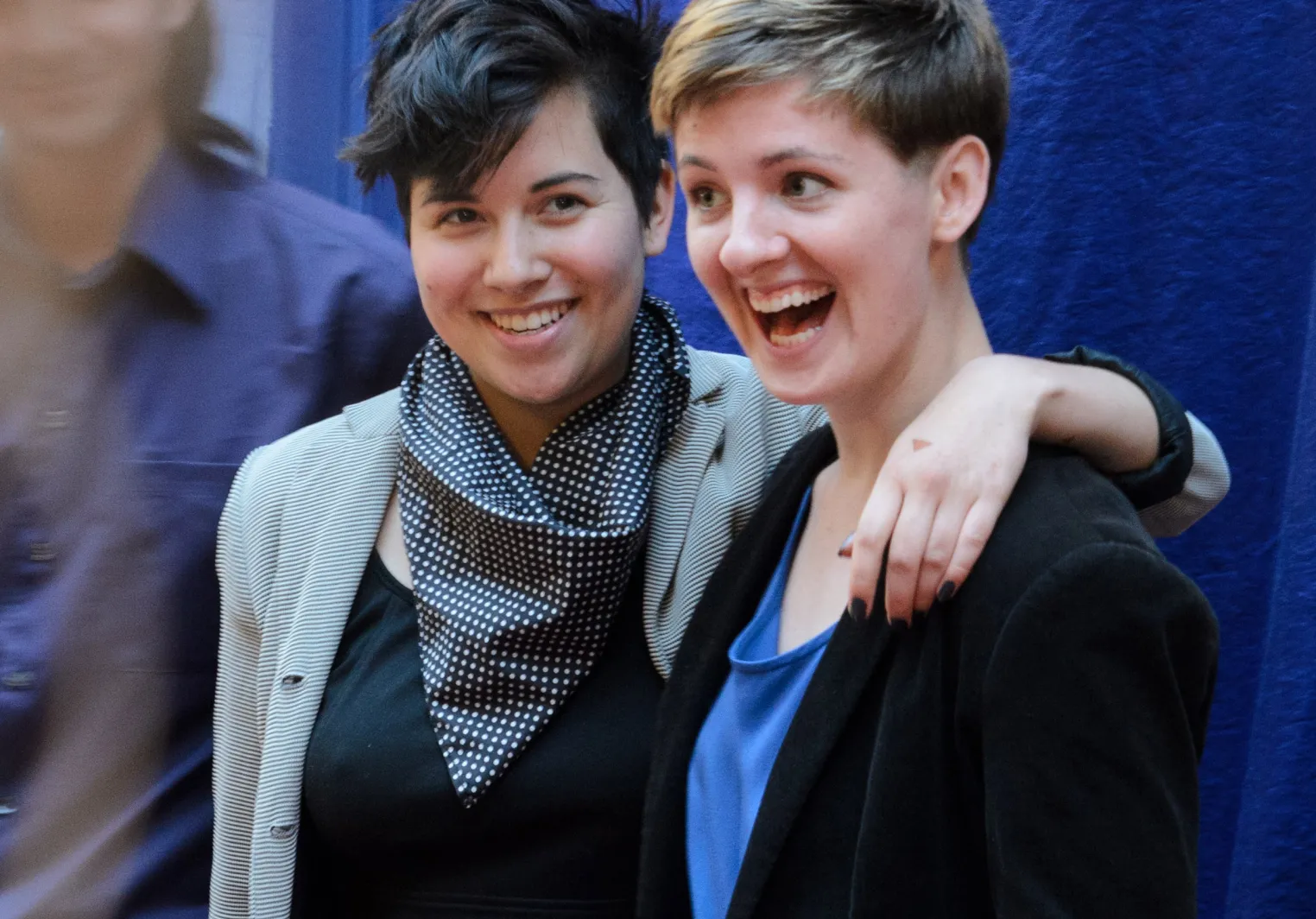 Two tri-co students at the Tri-college film festival