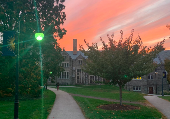 Sunset on campus