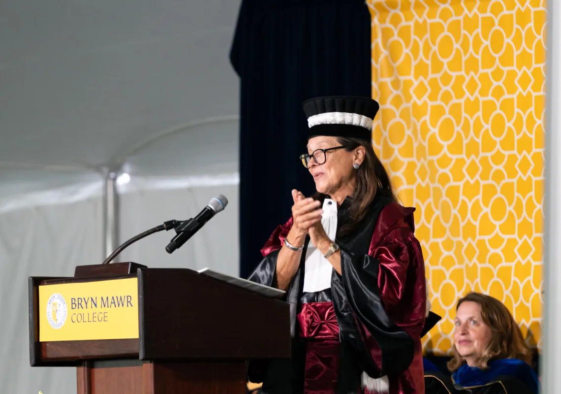 Naomi Halas at commencement 
