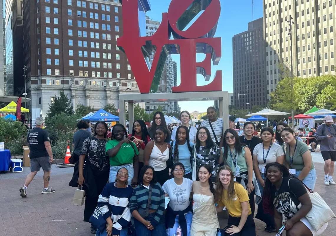 Brittany and her Lantern Scholars cohort in Philadelphia