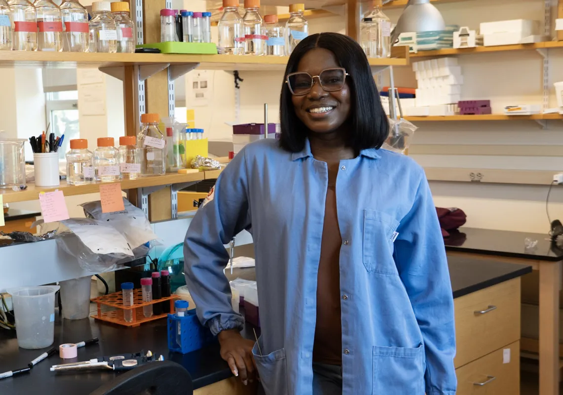 Juanita in lab