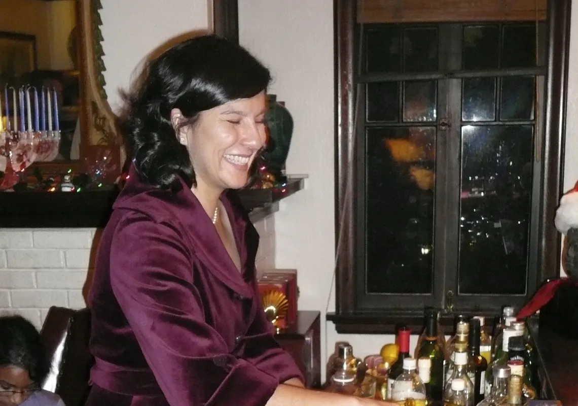 Saskia Subramanian at the LA holiday party.