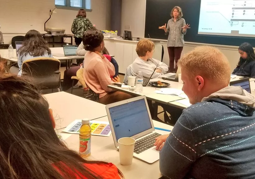 Photo credit: Kristin Weaver Alice McGrath teaches students about web accessibility
