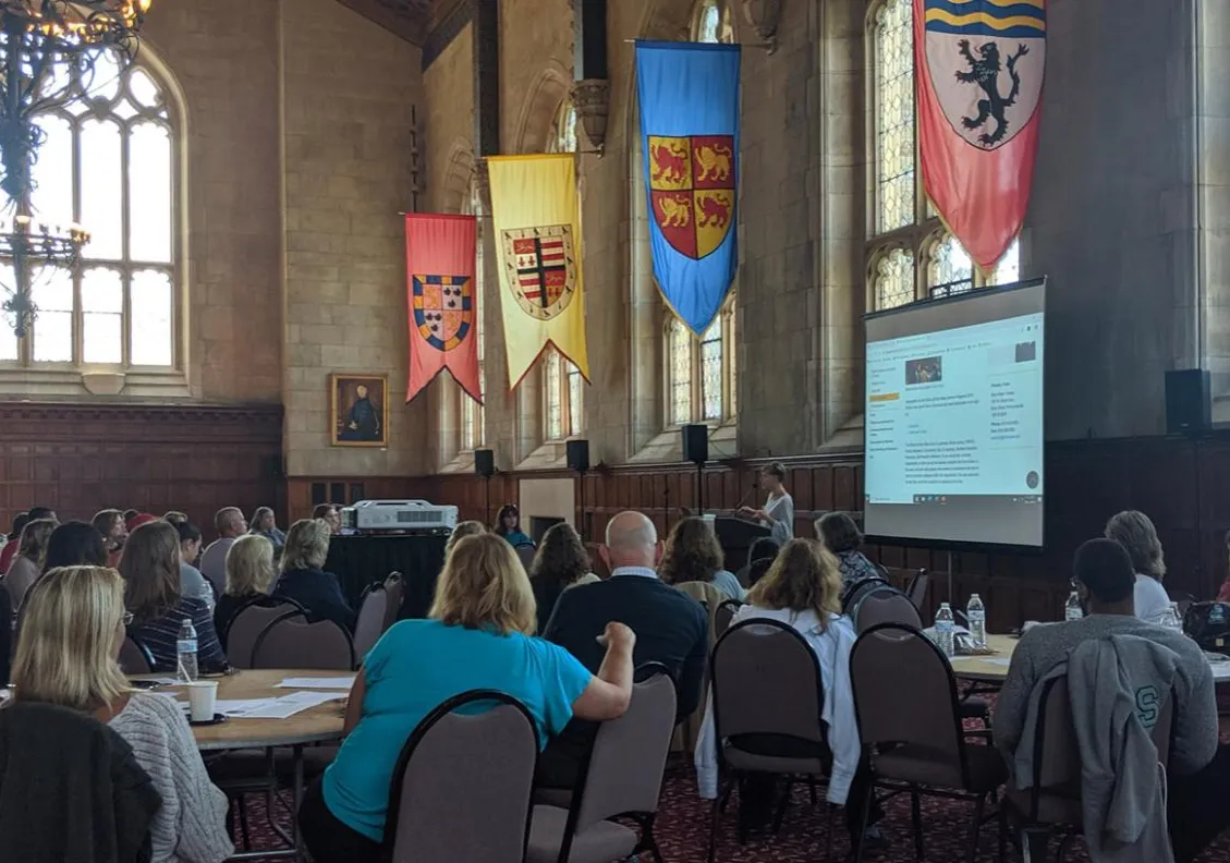 Staff gathered at the Great Hall