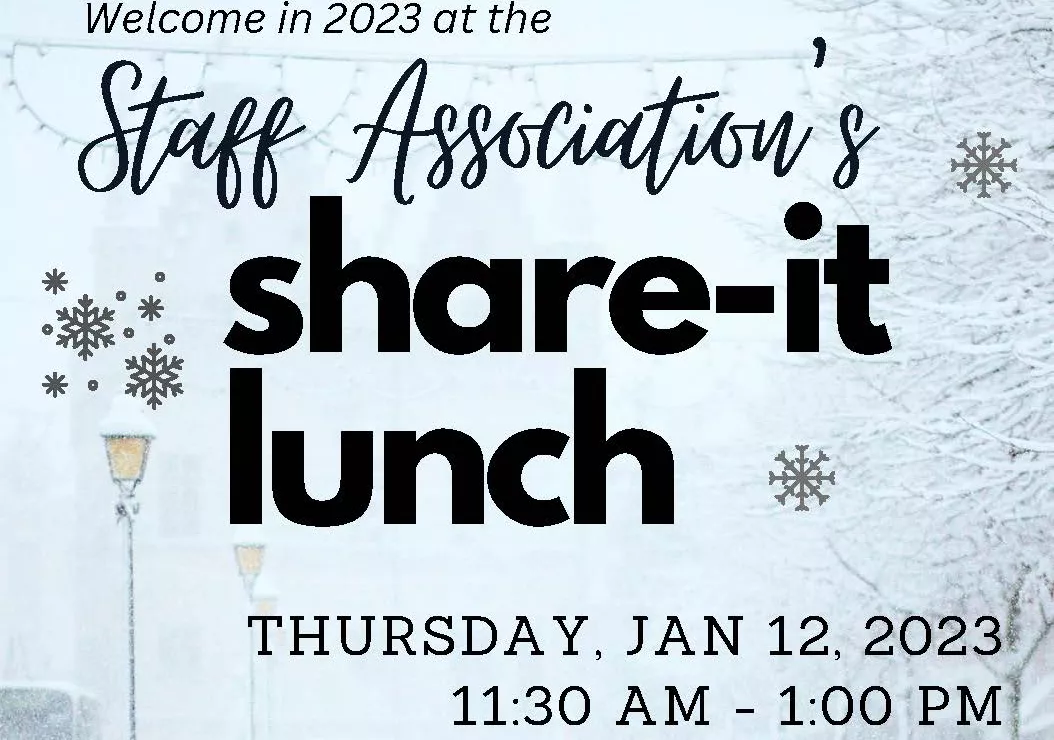 Staff Association Share-It Lunch January 2023 Poster