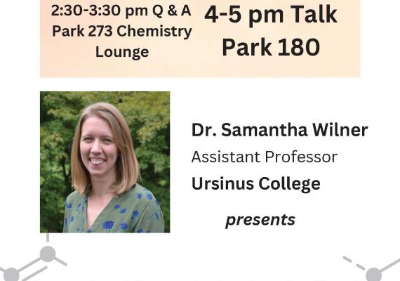 Chemistry Colloquium Dr. Samantha Wilner flyer