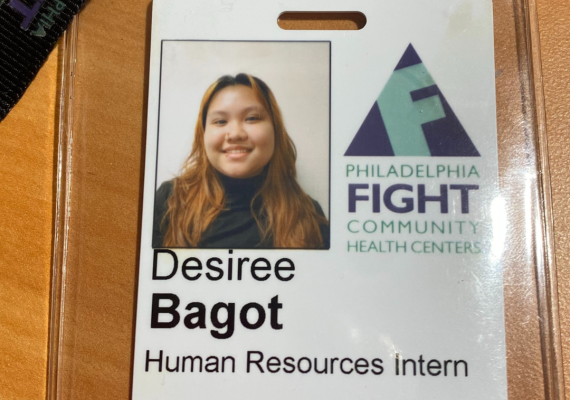 Fight Philadelphia ID badge with profile image of Desiree Bagot 