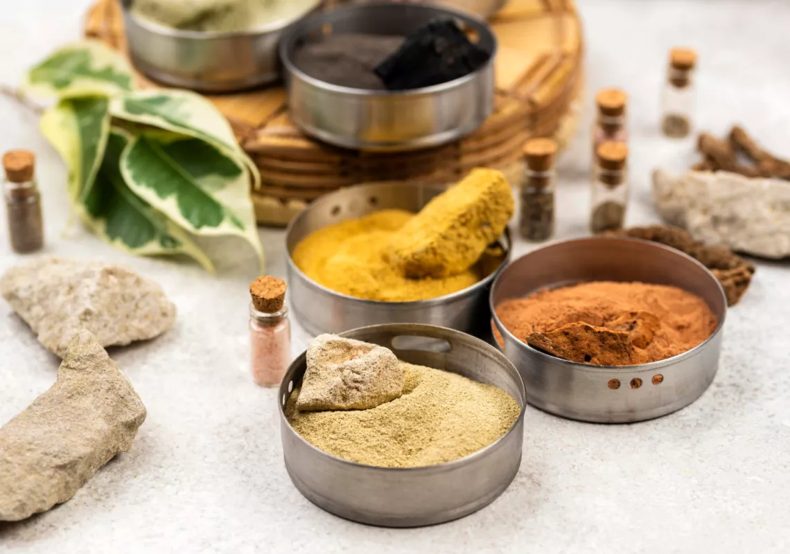 Minerals and spices stock