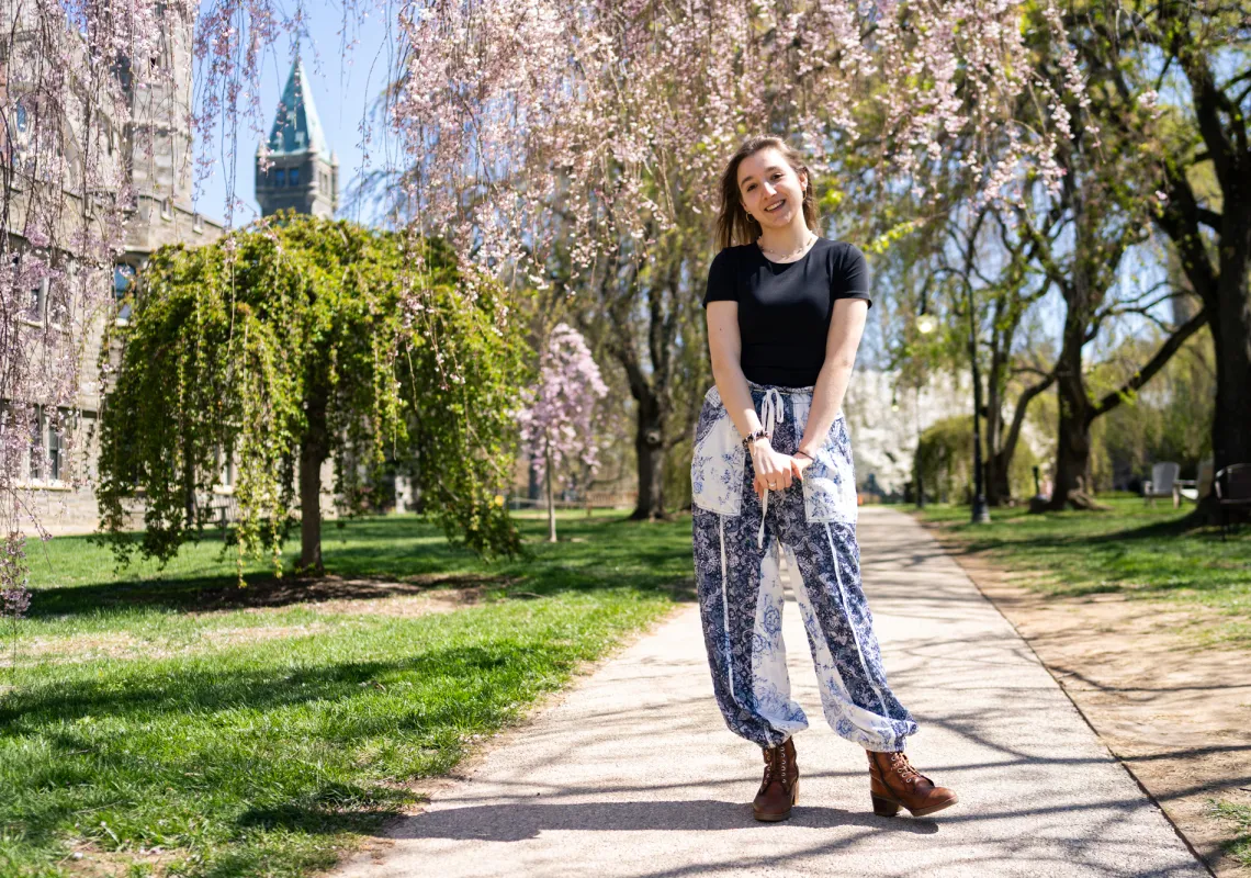 Eva under the cherry blossoms