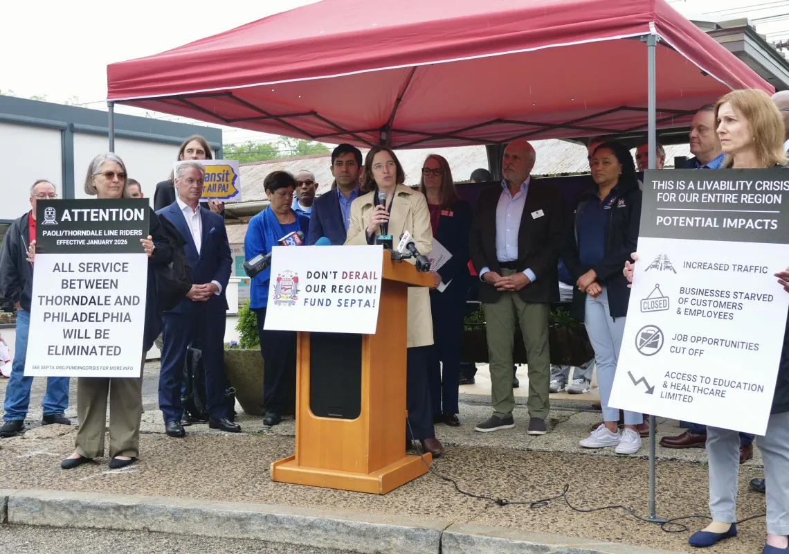Wendy speaking at press conference