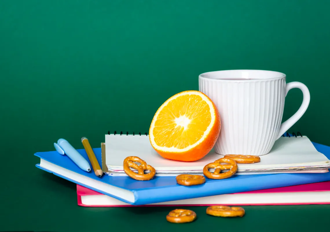 books and snacks stock