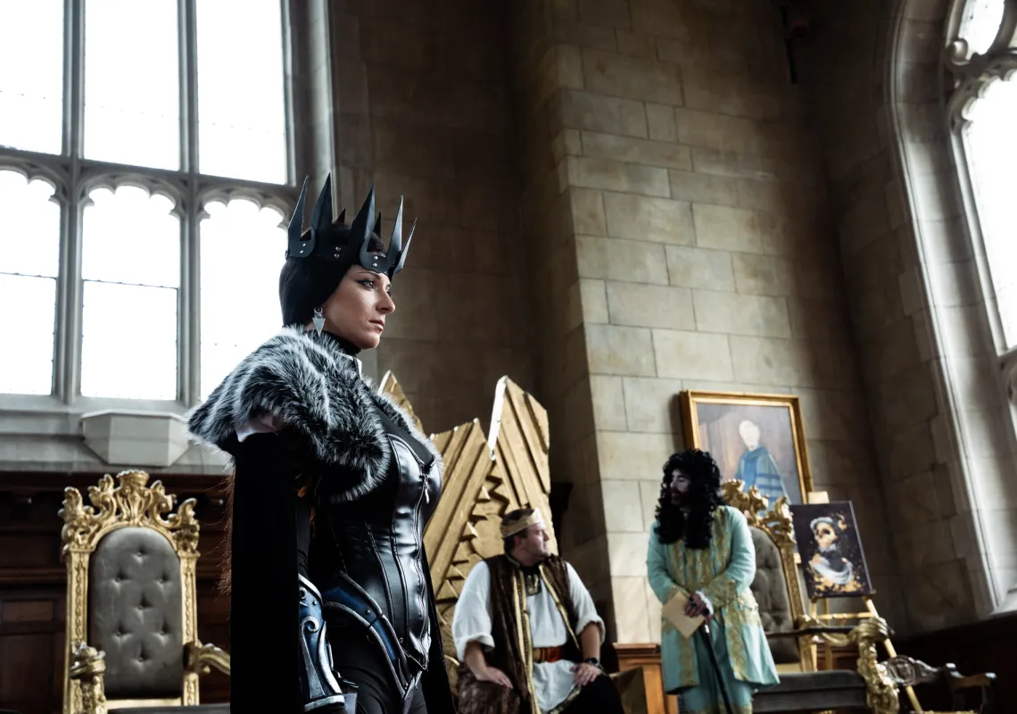LARPers roleplaying in Great Hall