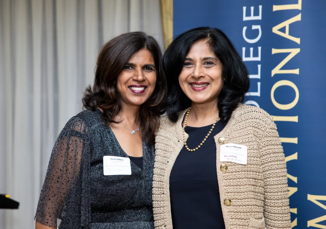Roopa and Meera Dhanalal at the International Forum in London