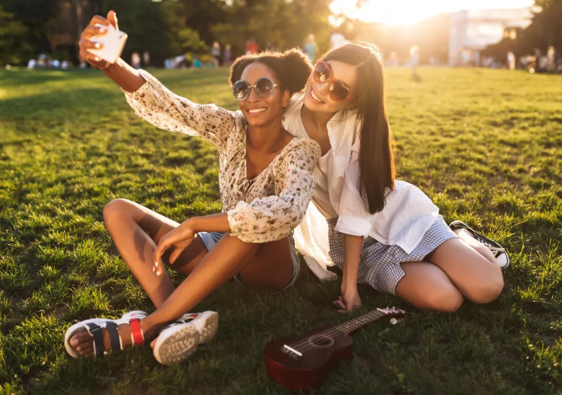 Summer selfie stock