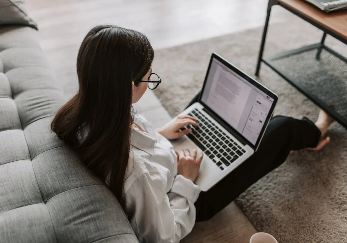 Student using laptop