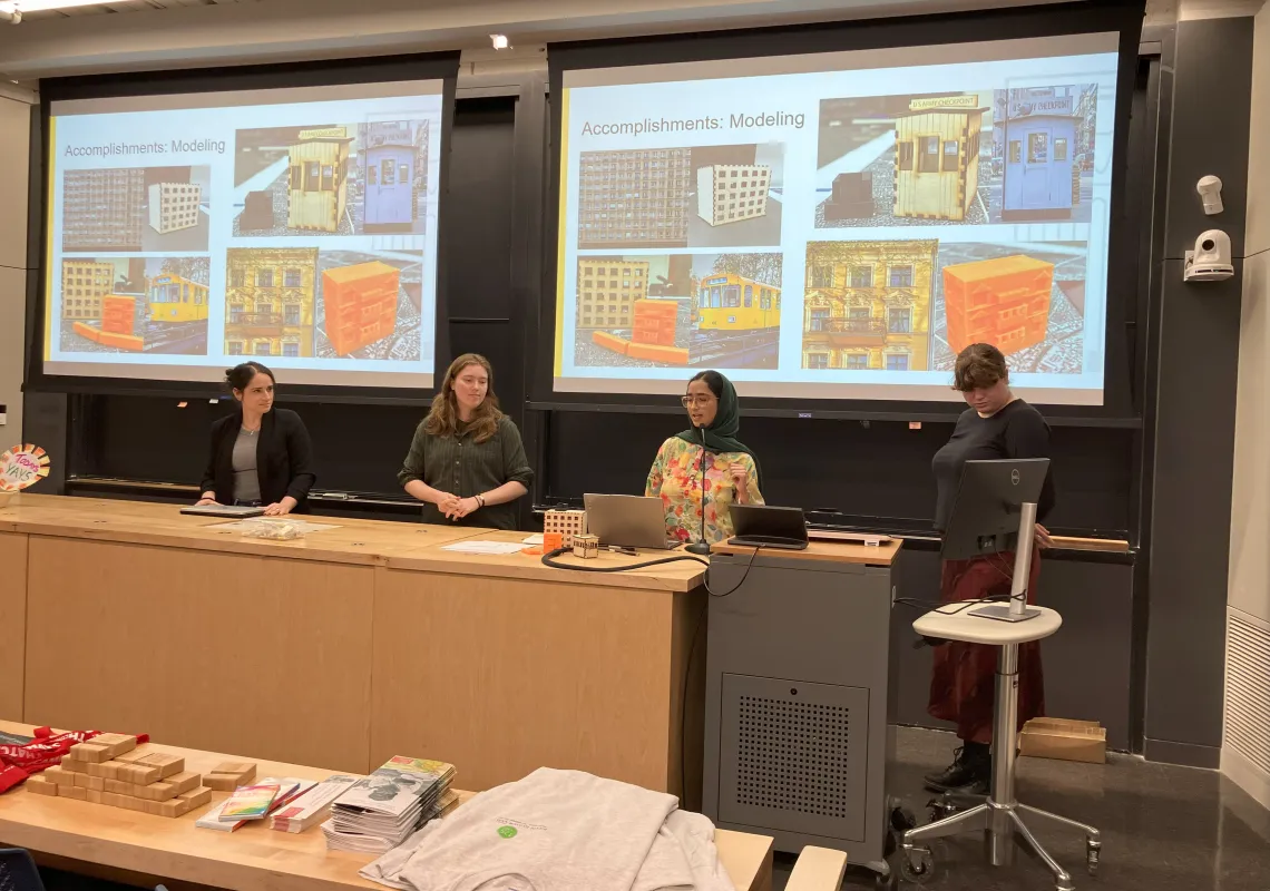 students making a presentation