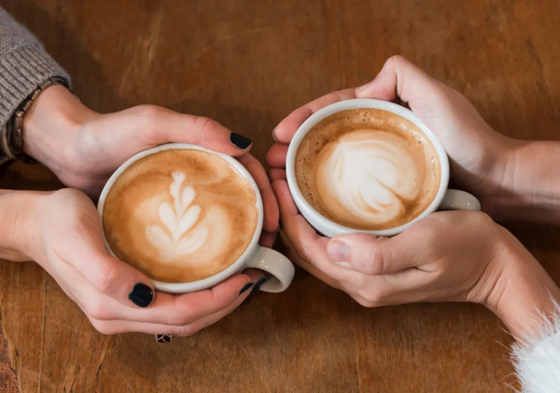 coffee and friends stock