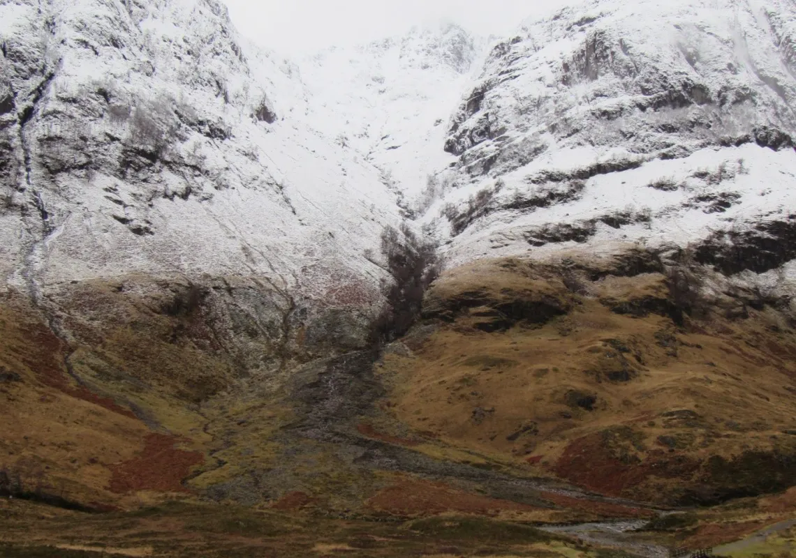 a snowcapped mountain in Scotland