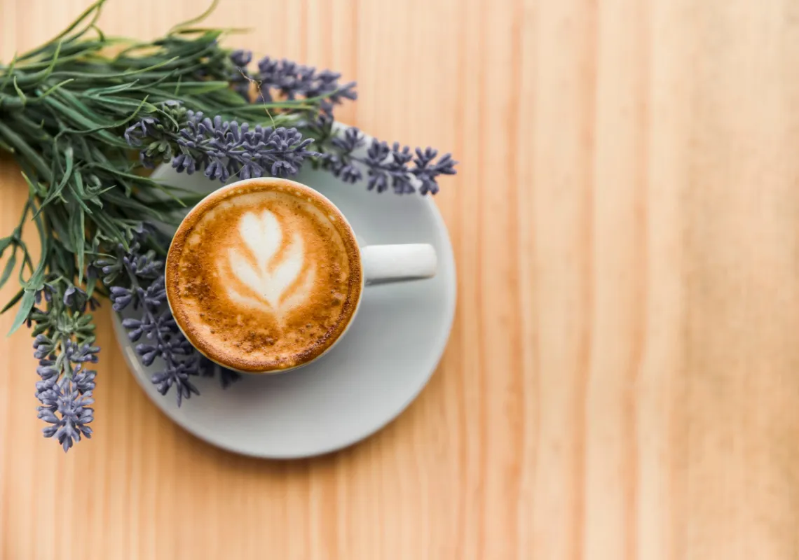 Coffee with a flower
