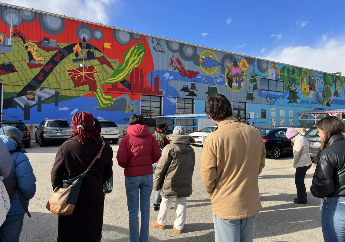 Photo of Philadelphia Mural Arts Foundation's Climate Justice Mural at NextFab Makerspace