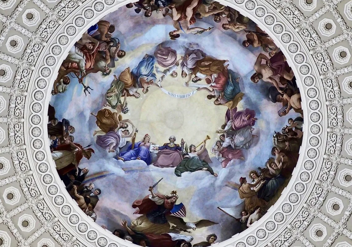  “The Apotheosis of Washington” by Constantino Brumidi, photo from Wikimedia Commons licensed under the Creative Commons Attribution-Share Alike 4.0 International license.
