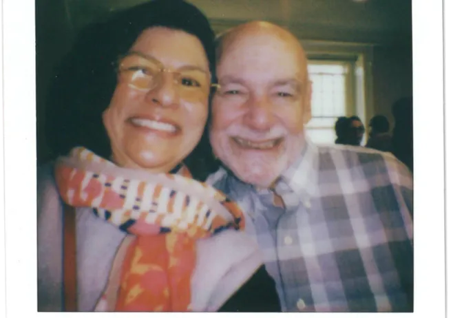 A polaroid of Saskia Subramanian with David Karen