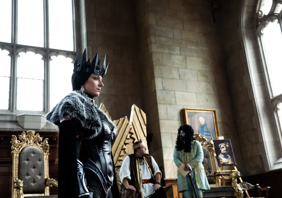 Woman in cosplay in the Great Hall