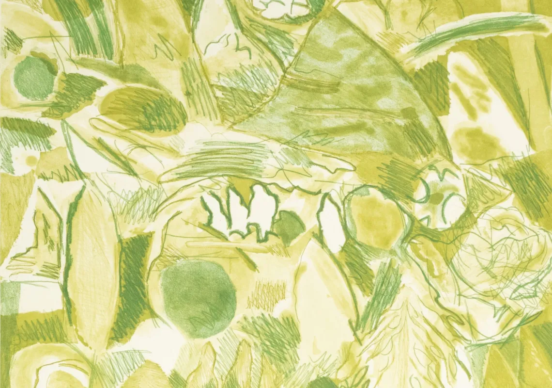 Green abstract etching 
