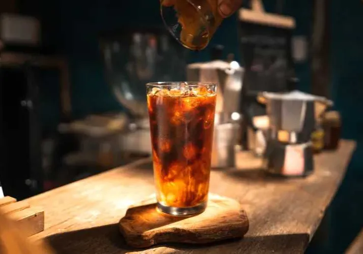 An iced coffee