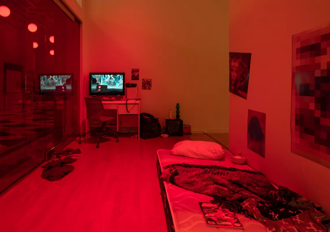 Tabitha Nikolai, Shrine Maidens of the Unseelie Court, 2018. Interactive virtual environment for PC and Mac and installation, dimensions variable. Courtesy of the artist. Photography: Mario Gallucci. ""