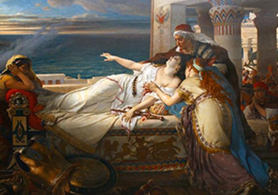 A painting depicting a scene from Virgil's Aeneid where Dido scorned by Aeneas