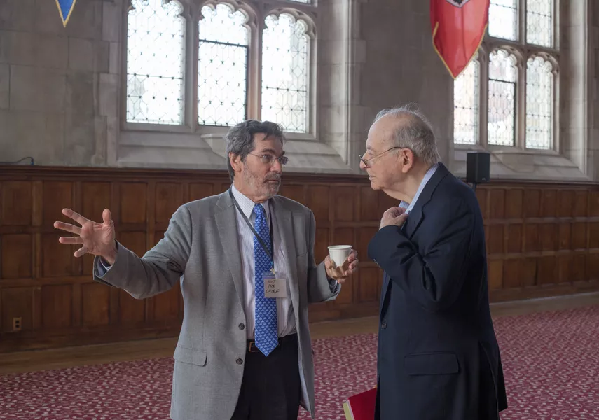 Professor James Wright with Malcolm H. Wiener, esteemed philanthropist and founder of the Institute for Aegean Prehistory