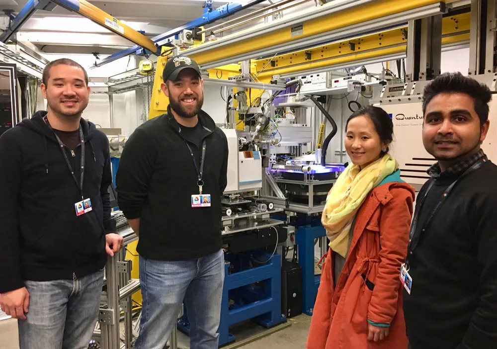 Kung research group: Professor Yan Kung, Brad Miller (postdoctoral fellow), Nanding Chen ’17, and… Chemists working in the Argonne National Laboratory