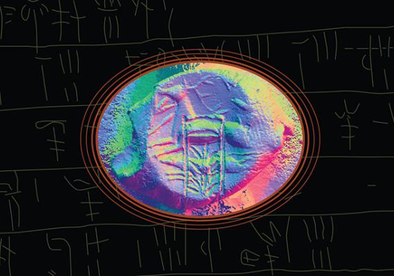 A psychodelic image of a Mycenaean stamp seal